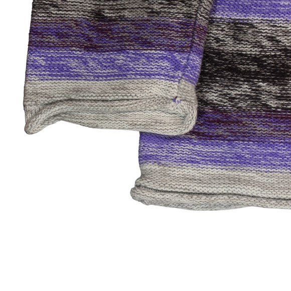 Eddie Bauer Tunic Sweater Women 2X Purple Gray Stripe Normcore Elevated Basics - Picture 5 of 7